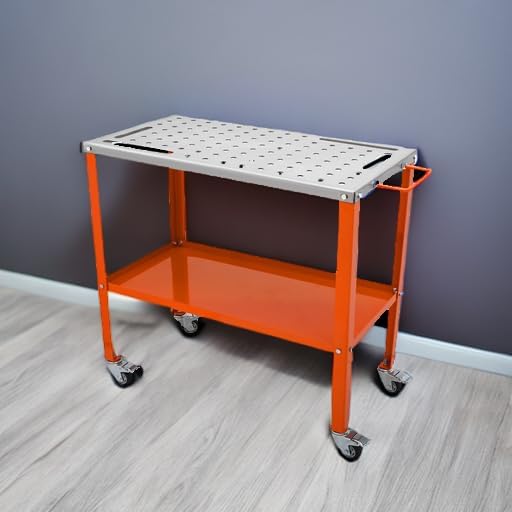36×18 Inch Mobile Steel Welding Table 1200LBS