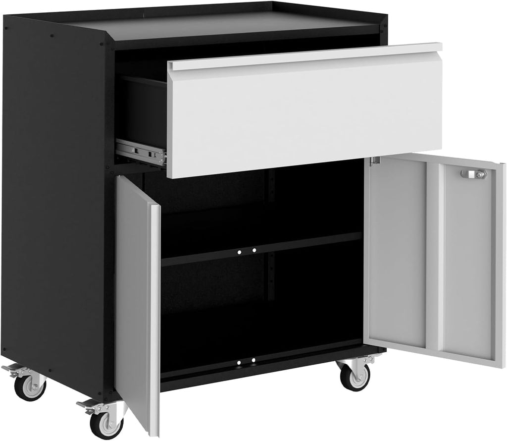 Grey Rolling Lockable Metal Tool Cabinet