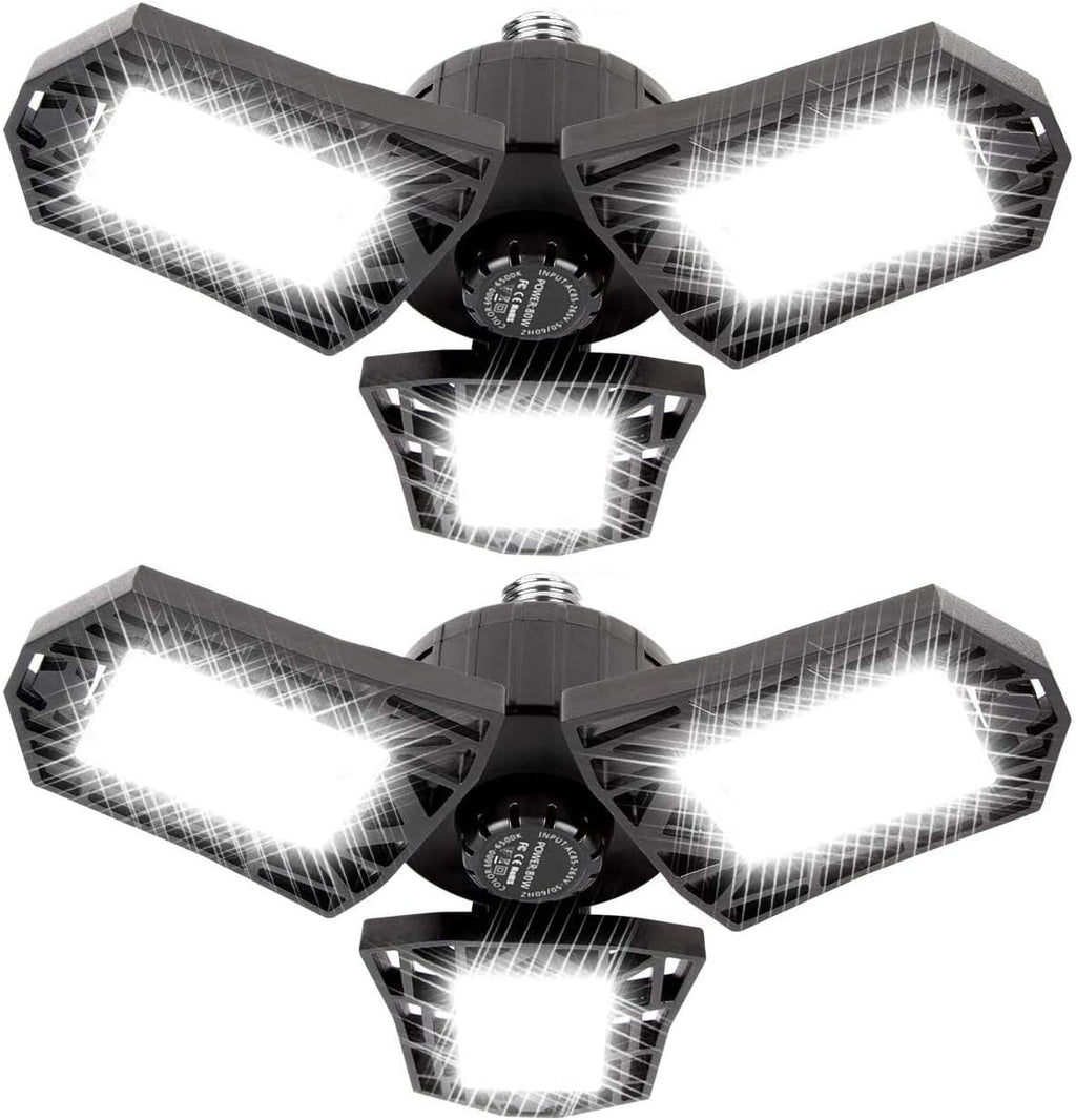 2-Pack Three Leaf LED Garage Lights