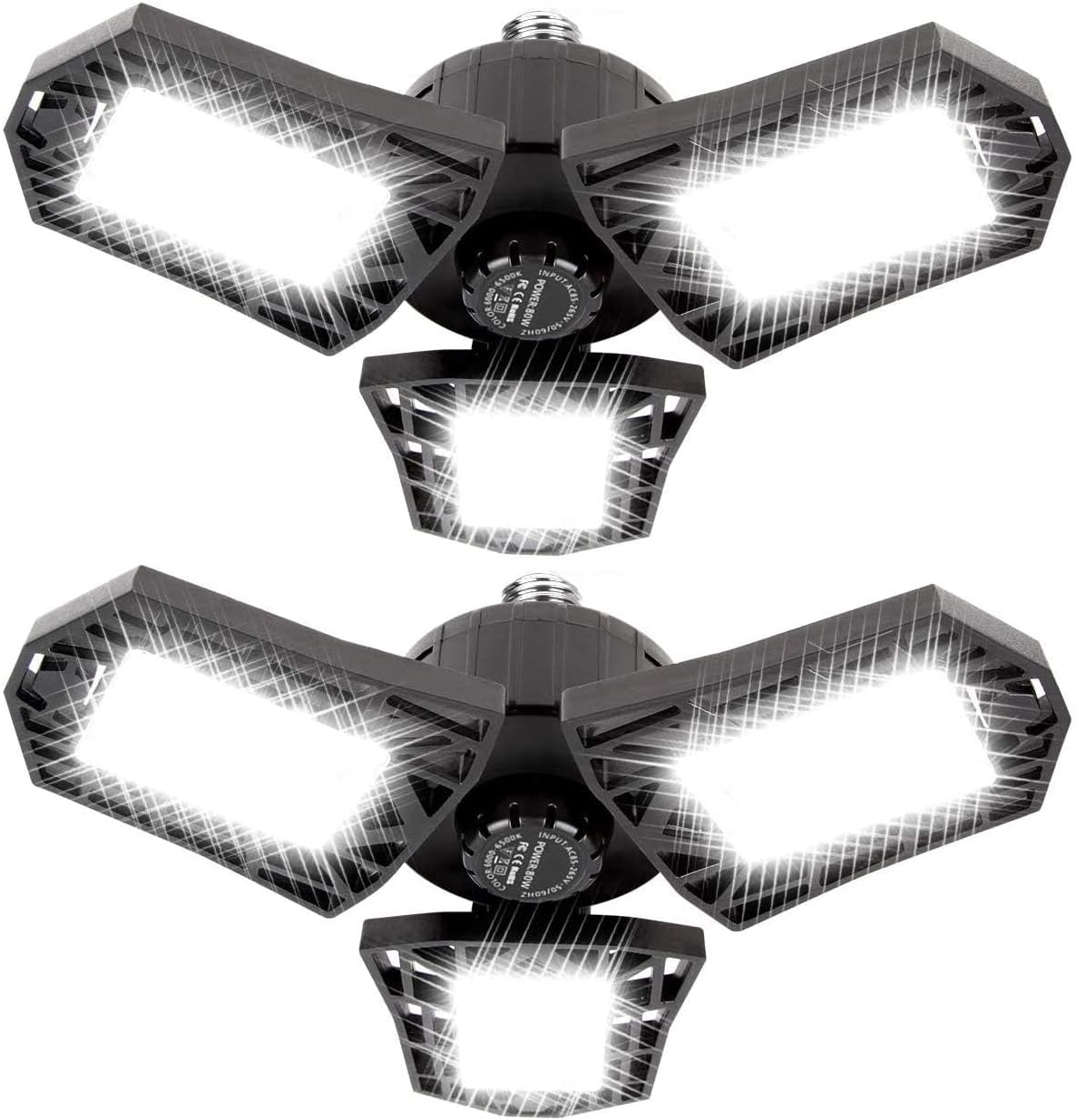 2-Pack Three Leaf LED Garage Lights