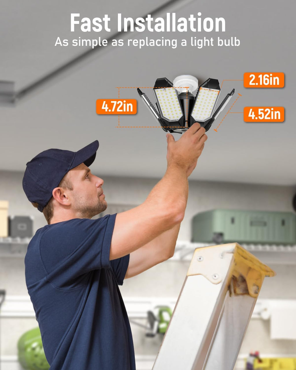 2-Pack Deformable LED Garage Lights