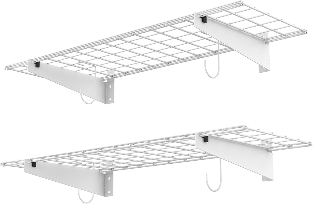 2 Pack White Heavy Duty Wall Mount Garage Floating Shelves
