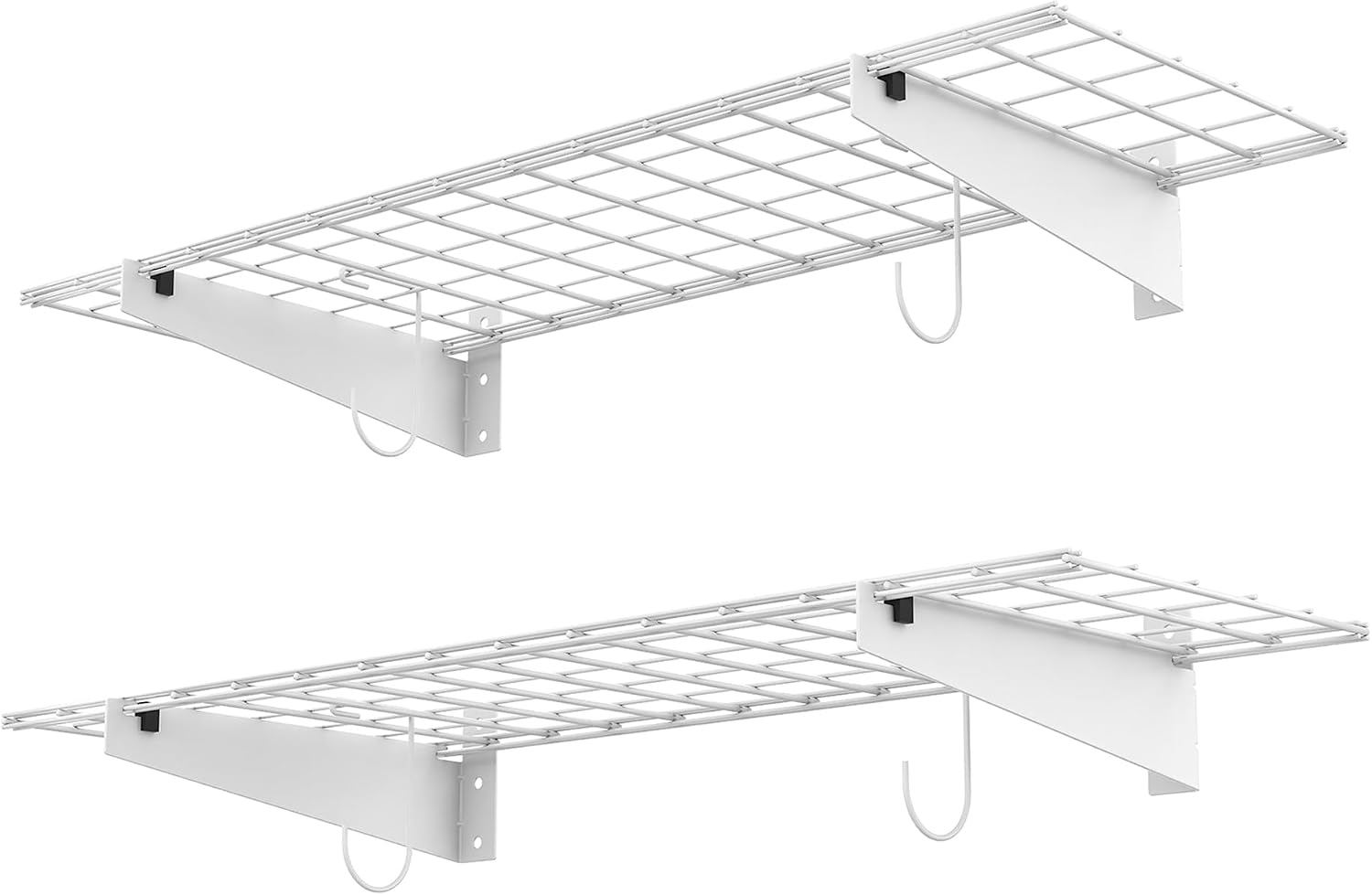 2 Pack White Heavy Duty Wall Mount Garage Floating Shelves