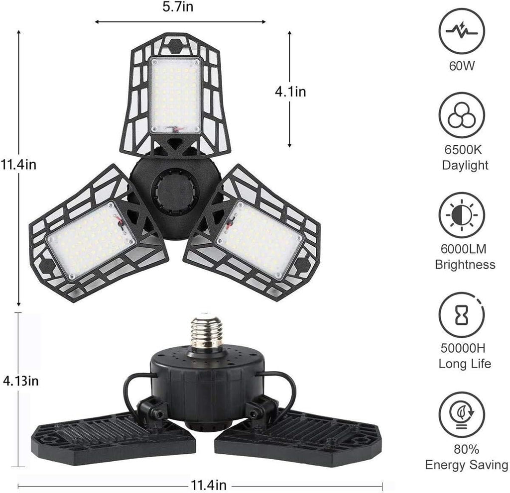 2-Pack Three Leaf LED Garage Lights