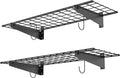 2pc Black Garage Wall Floating Shelves