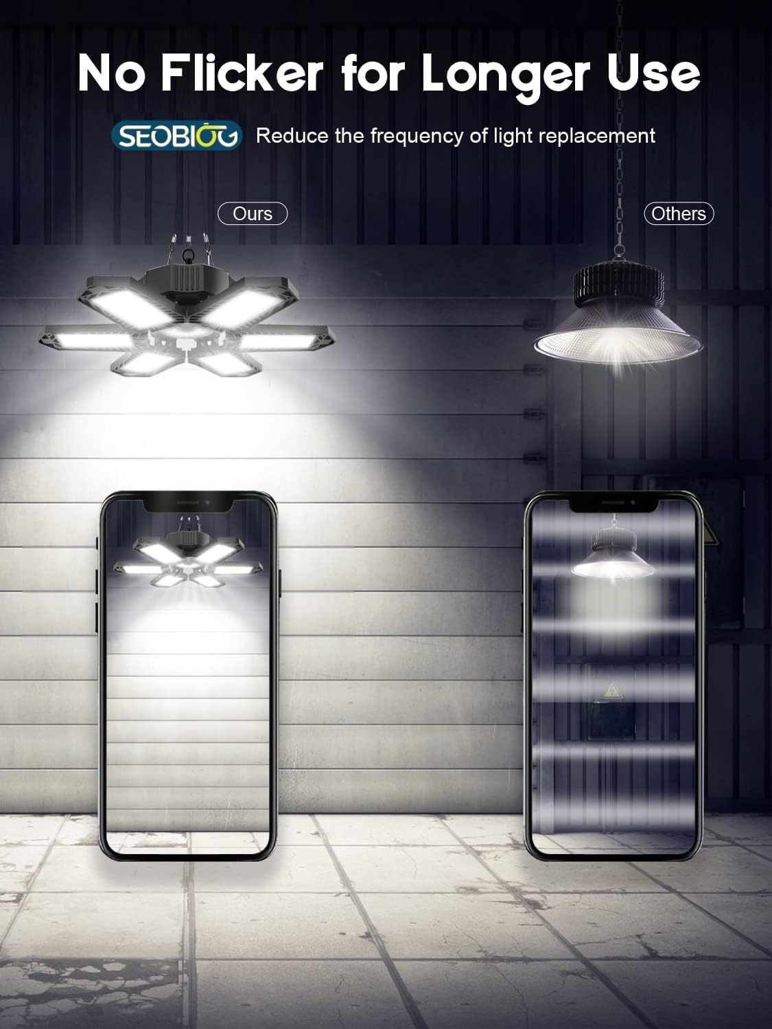 2-Pack Linkable Deformable LED Garage Lights