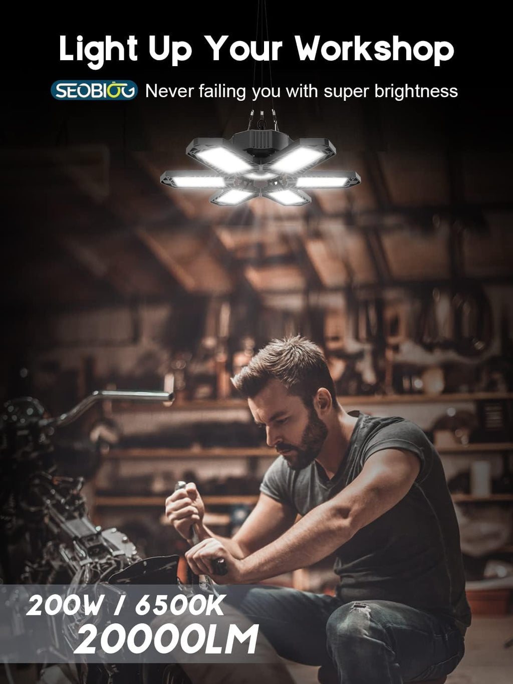 2-Pack Linkable Deformable LED Garage Lights