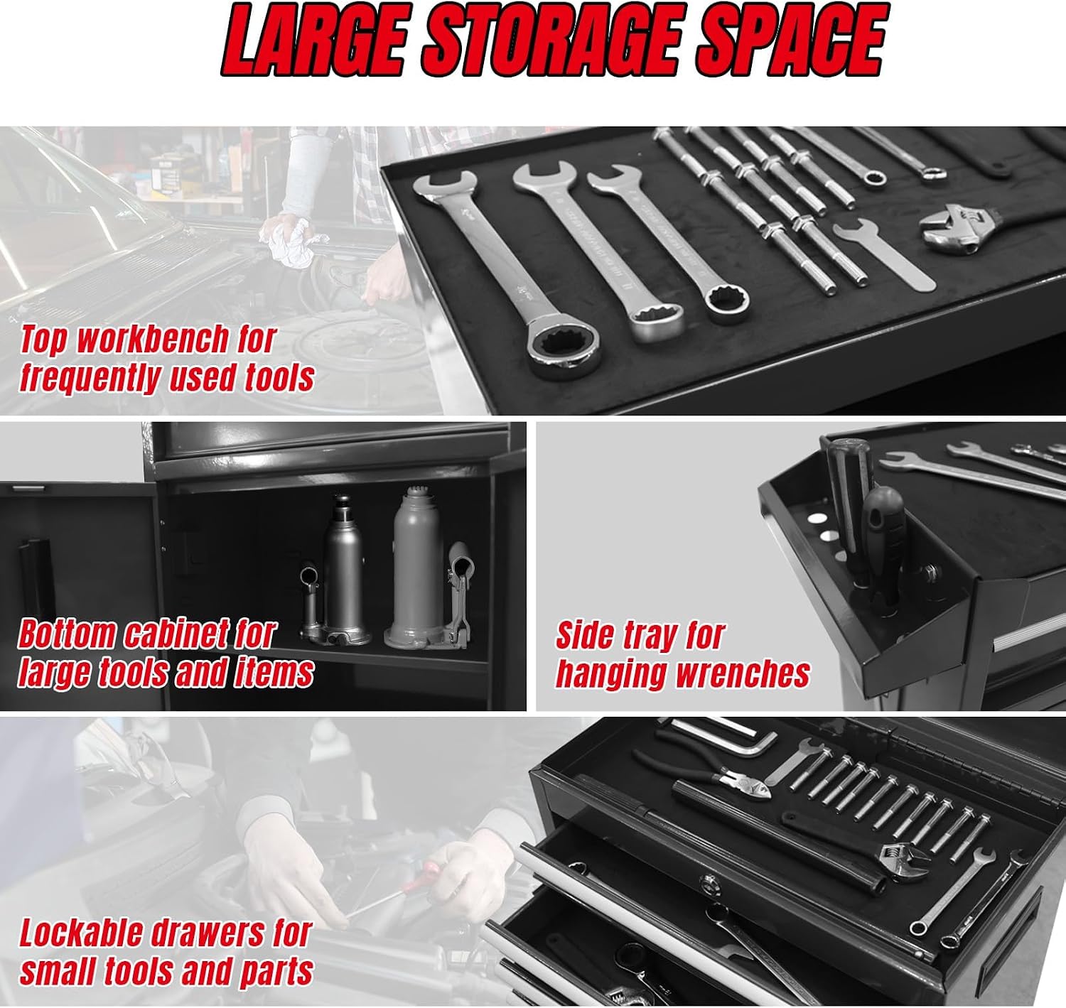 Black Rolling 5 Drawer Tool Chest