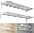 White 2-Tier Adjustable Wall Mount Garage Floating Shelves