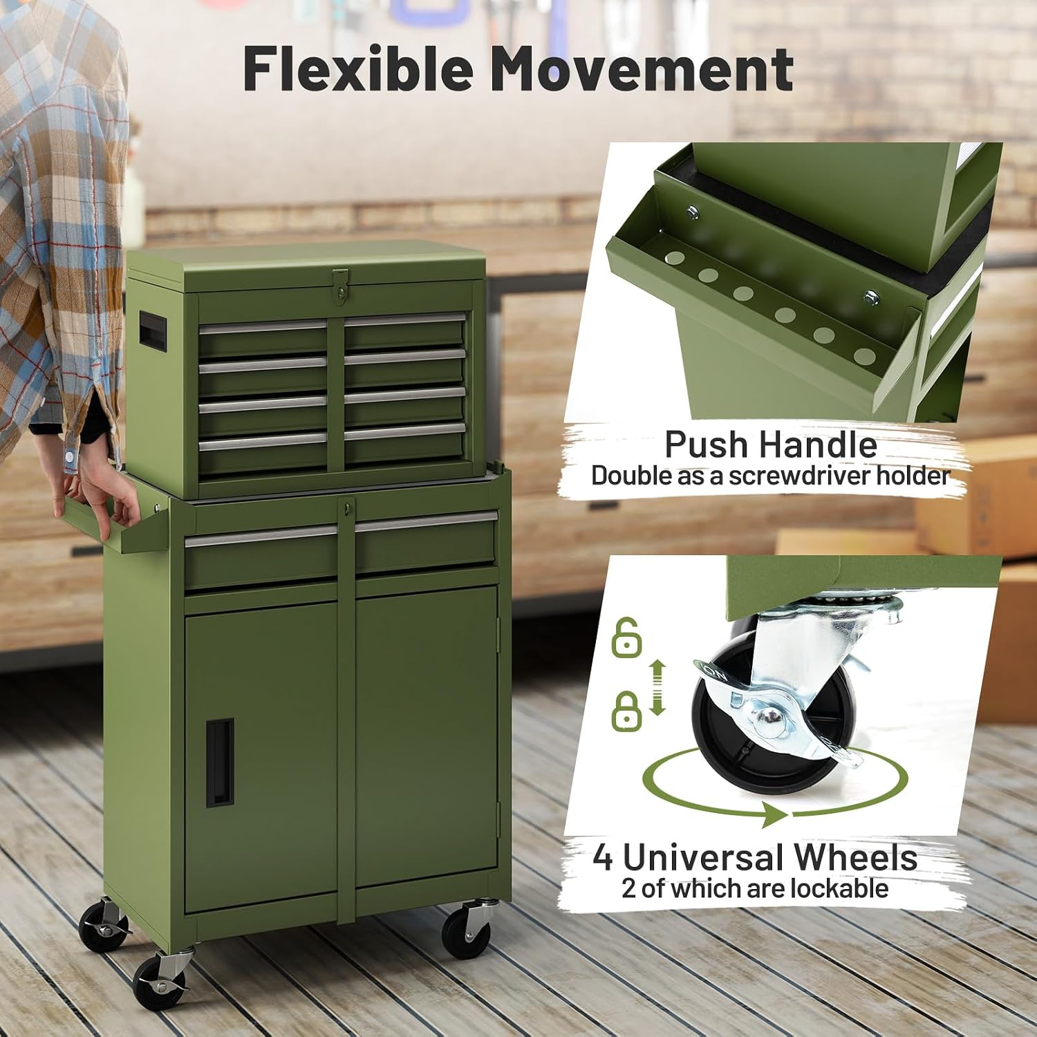 Rolling 5 Drawer Metal Tool Chest