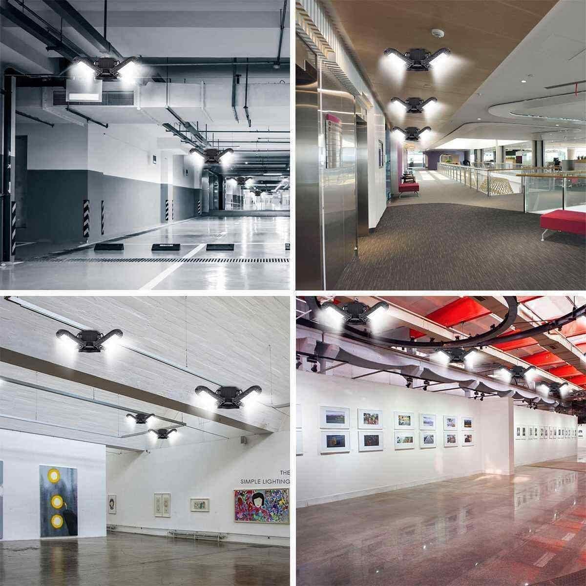 2-Pack Three Leaf LED Garage Lights