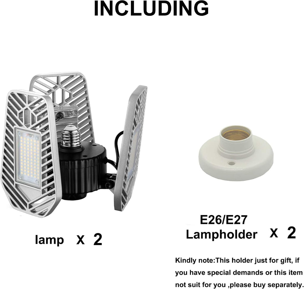 2-Pack Adjustable Deformable LED Garage Lights