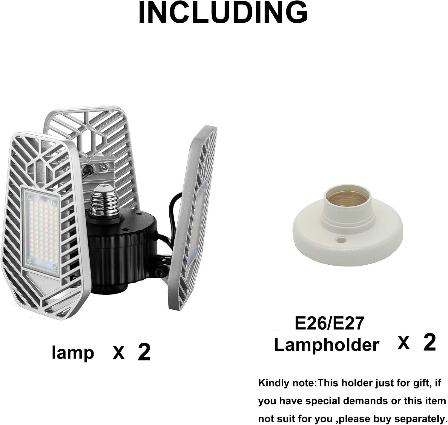 2-Pack Adjustable Deformable LED Garage Lights