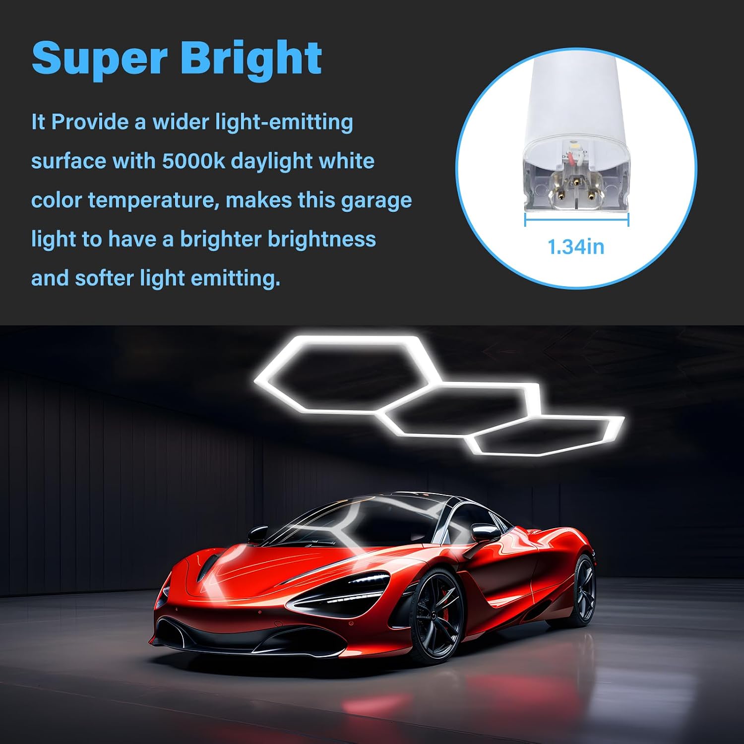Dimmable Hexagon LED Garage Light