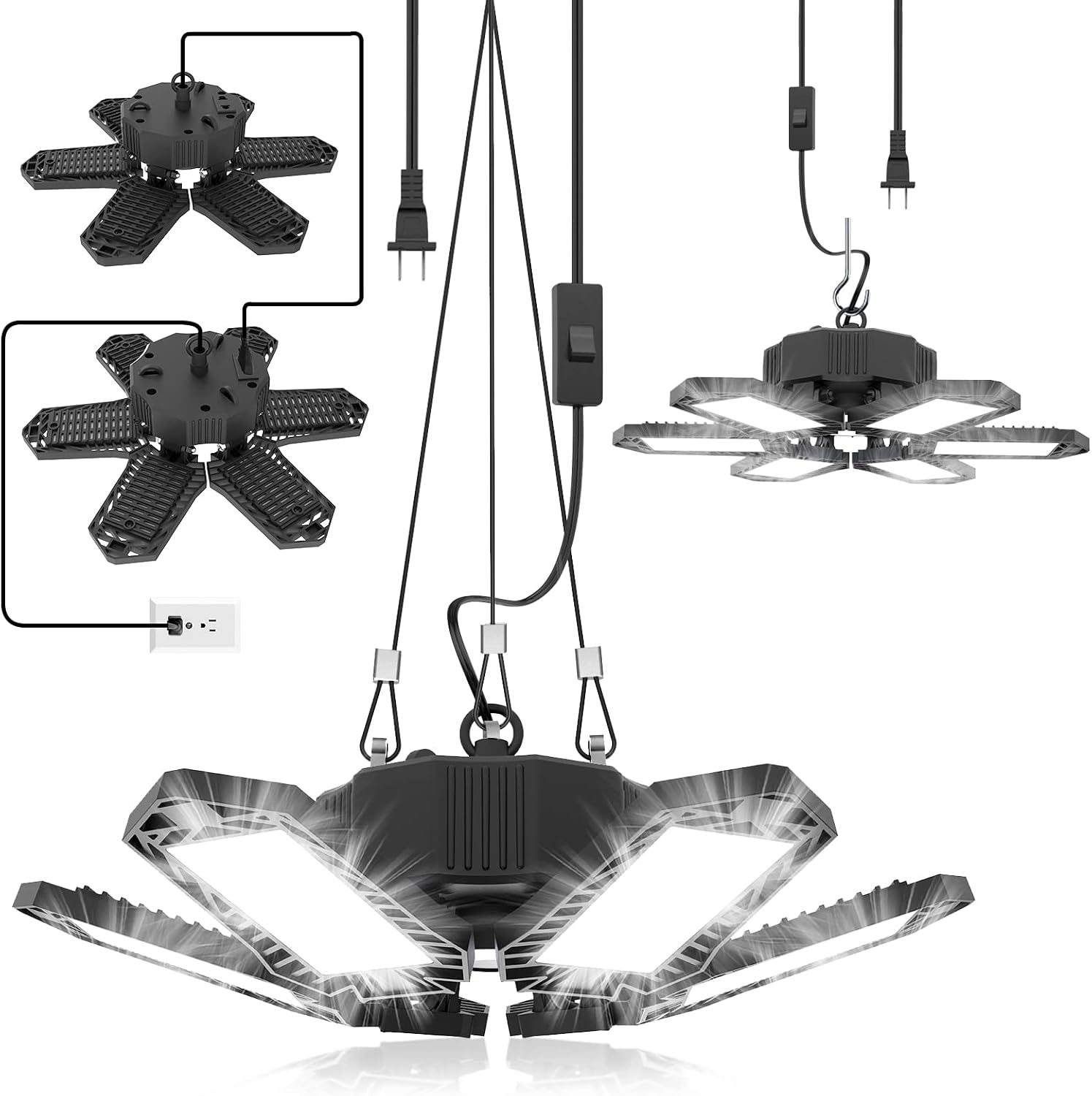 2-Pack Linkable Deformable LED Garage Lights