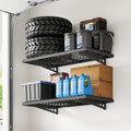 2 Pack Black Heavy Duty Steel Garage Wall Storage Shelves