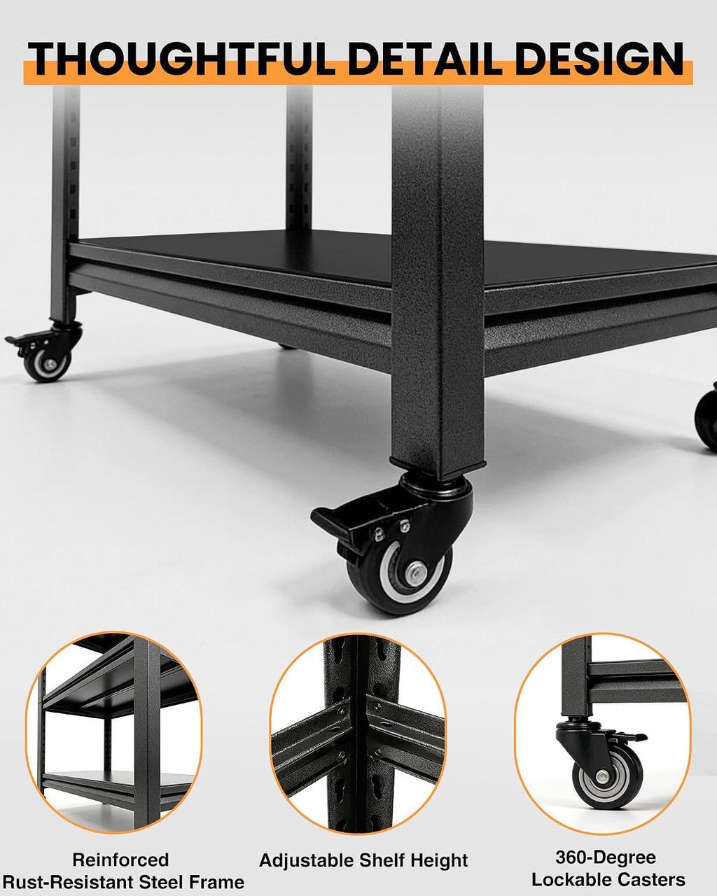 Adjustable Height Rolling Pegboard Workbench
