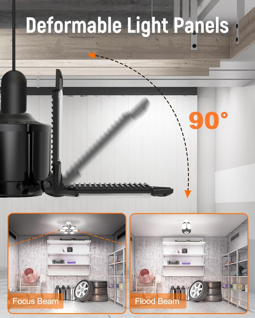 2-Pack Deformable LED Garage Lights