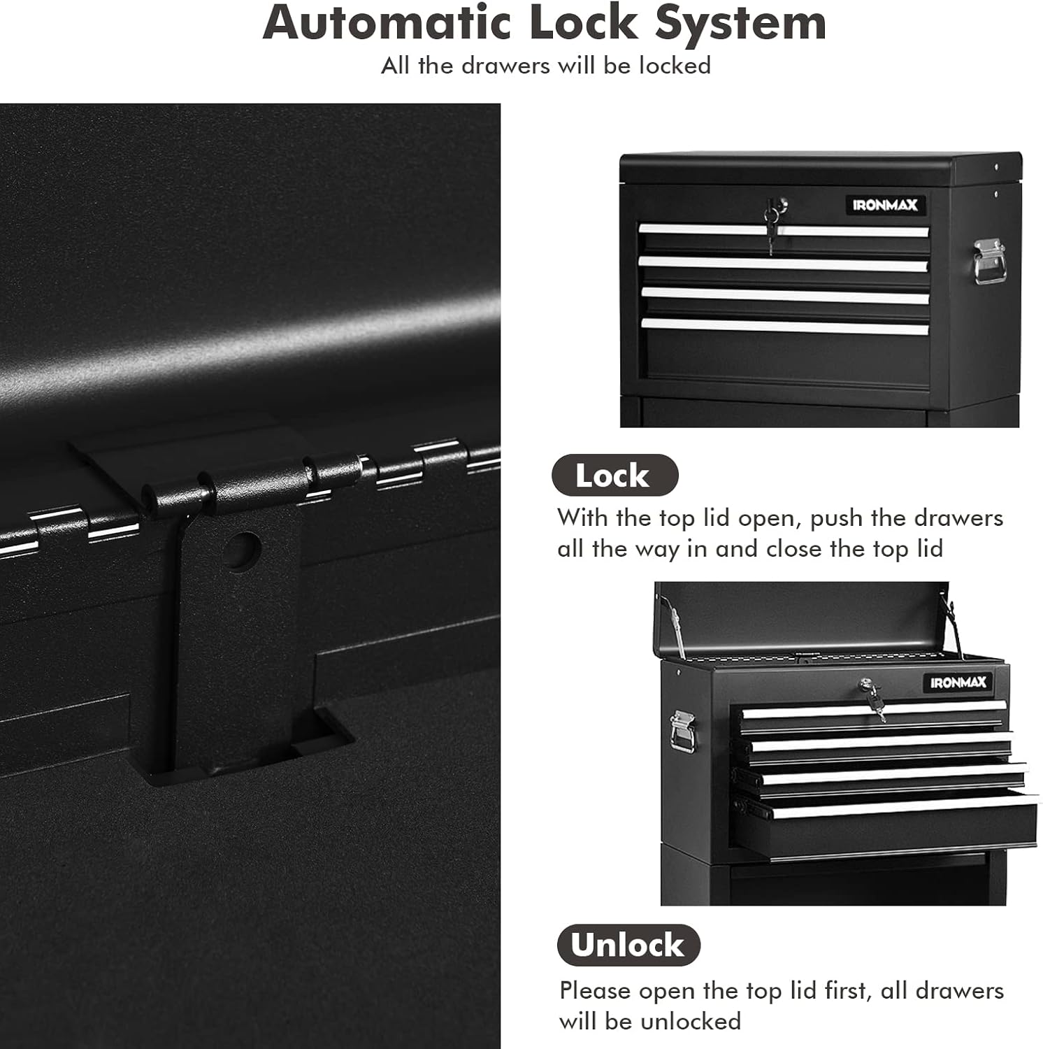 3-in-1 Rolling 6 Drawer Tool Chest