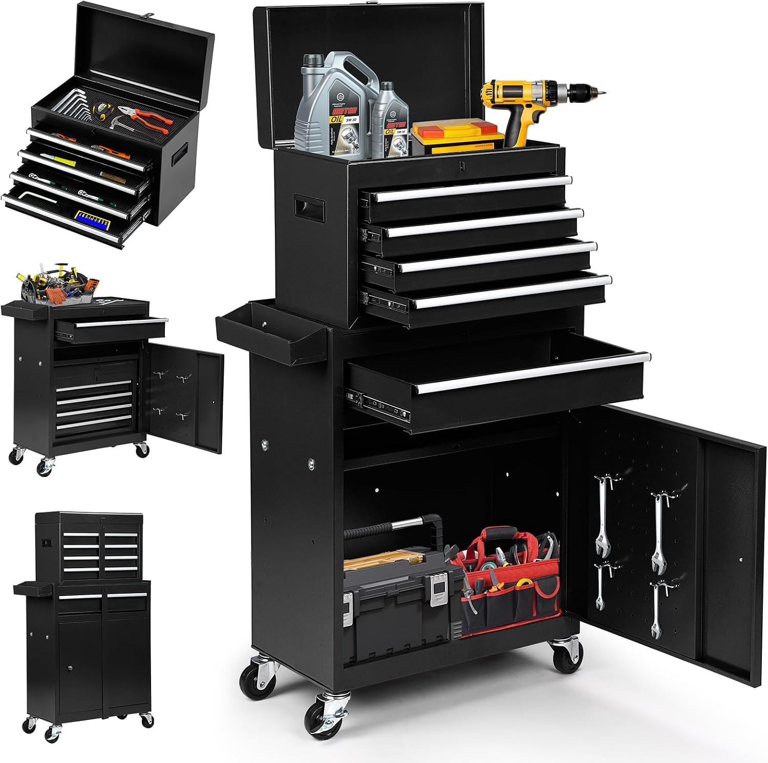 Black Rolling 5 Drawer Tool Chest