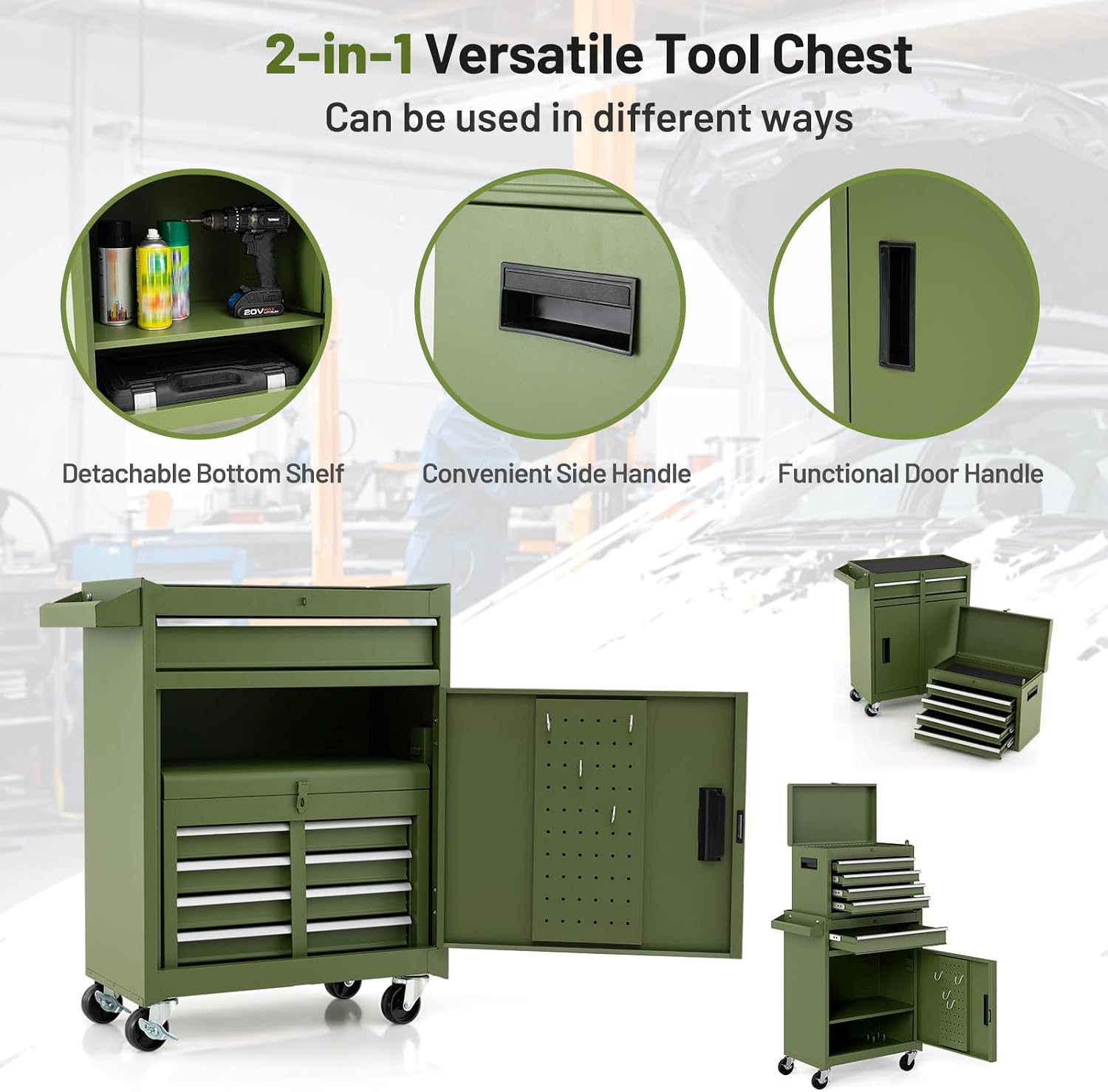 Rolling 5 Drawer Metal Tool Chest