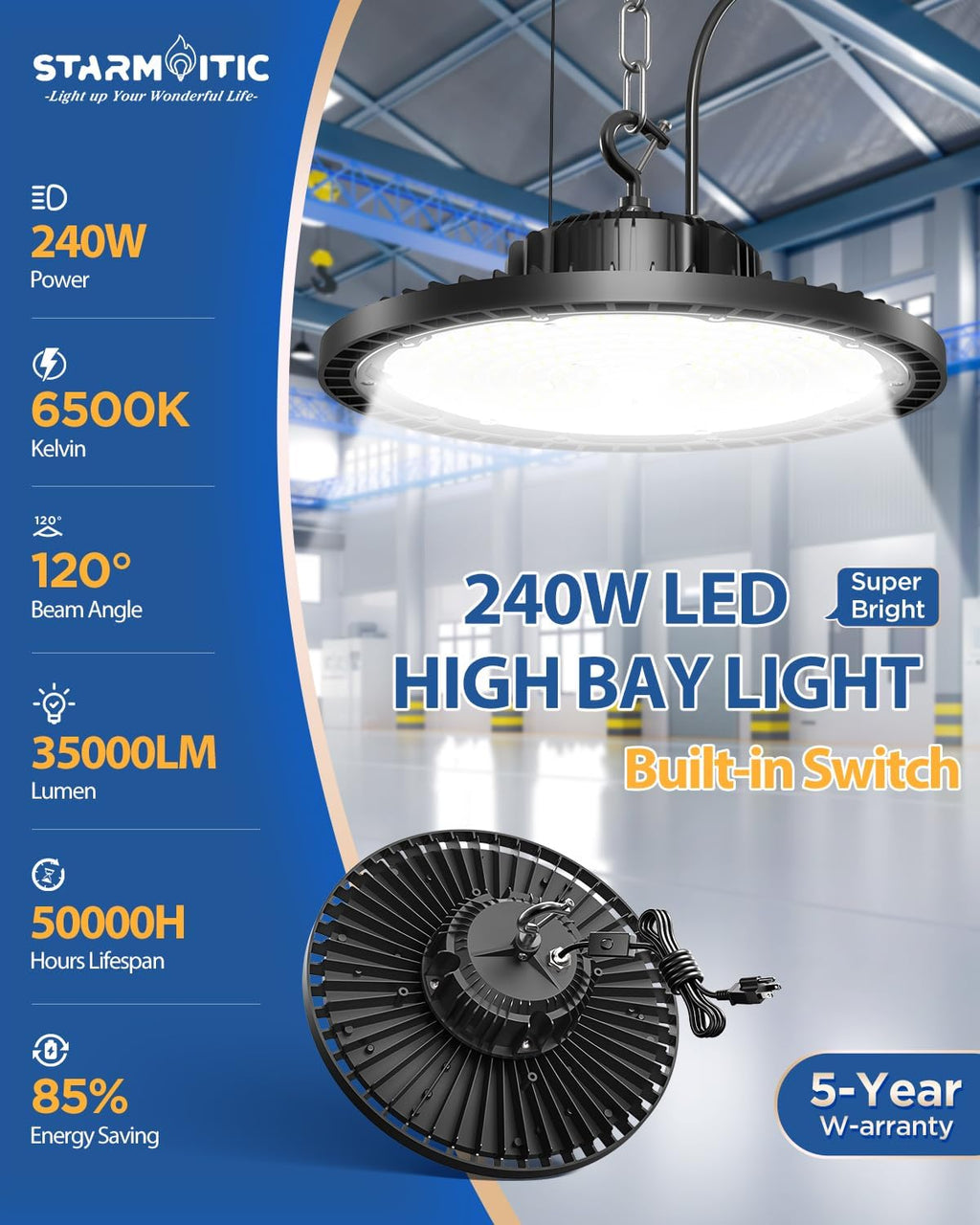 4-Pack Switch UFO LED High Bay Lights