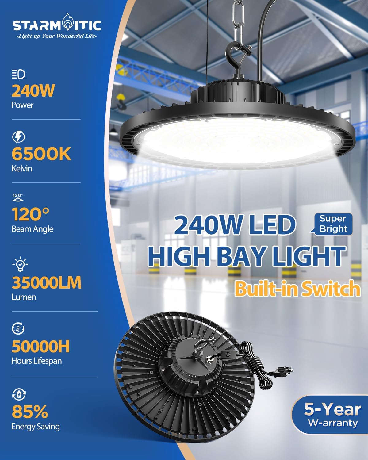 4-Pack Switch UFO LED High Bay Lights
