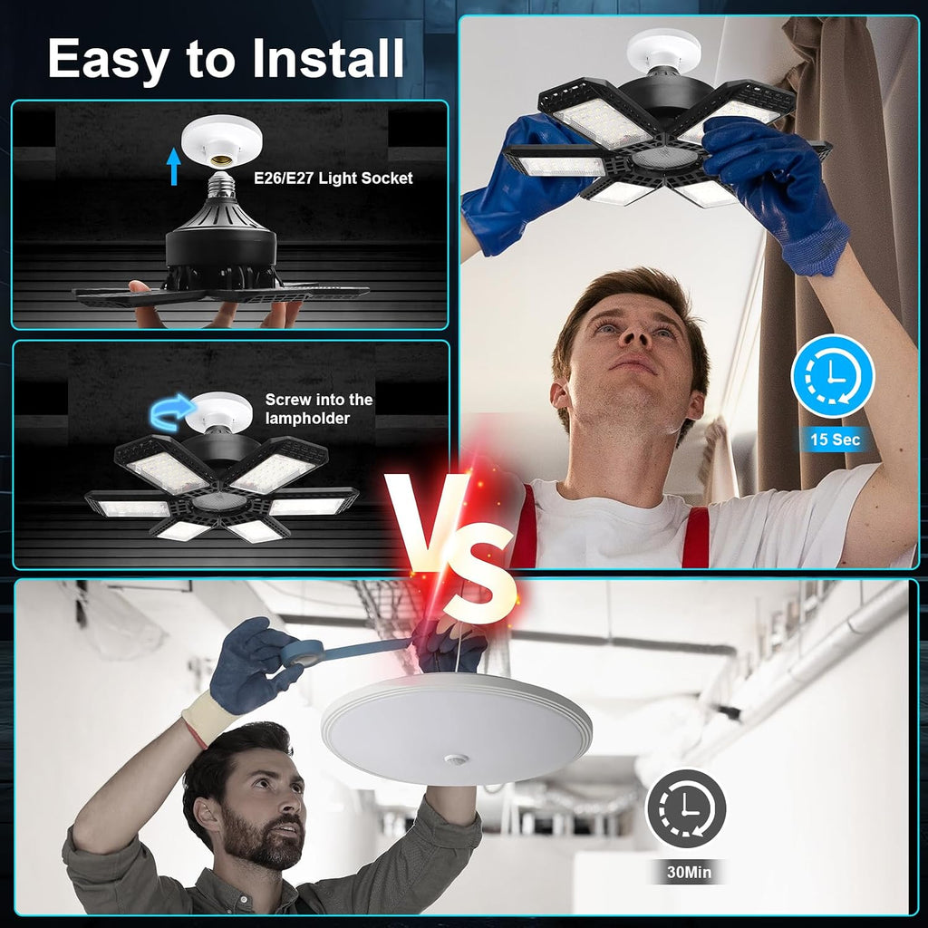 4-Pack Deformable LED Garage Lights
