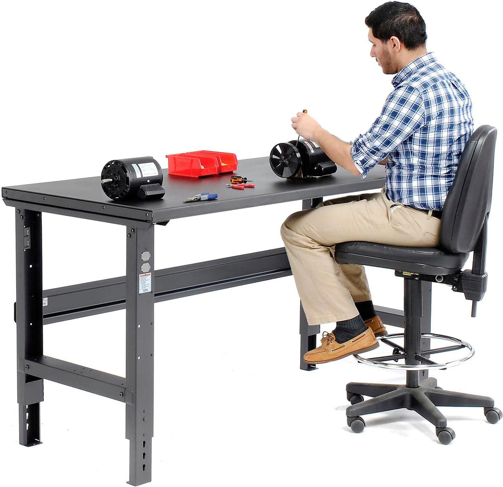 60×30 Inch C-Channel Adjustable Height Industrial Workbench