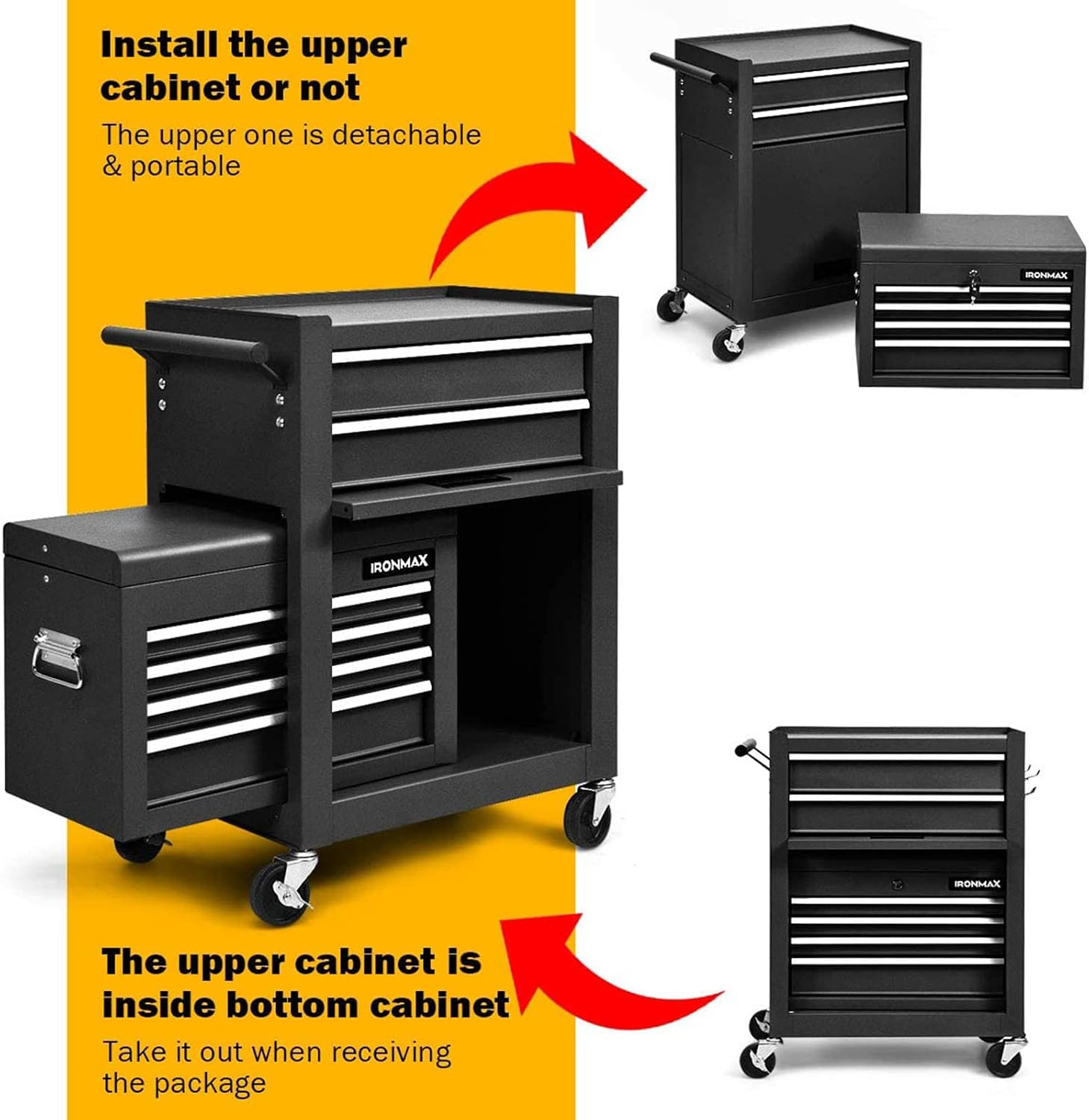 3-in-1 Rolling 6 Drawer Tool Chest