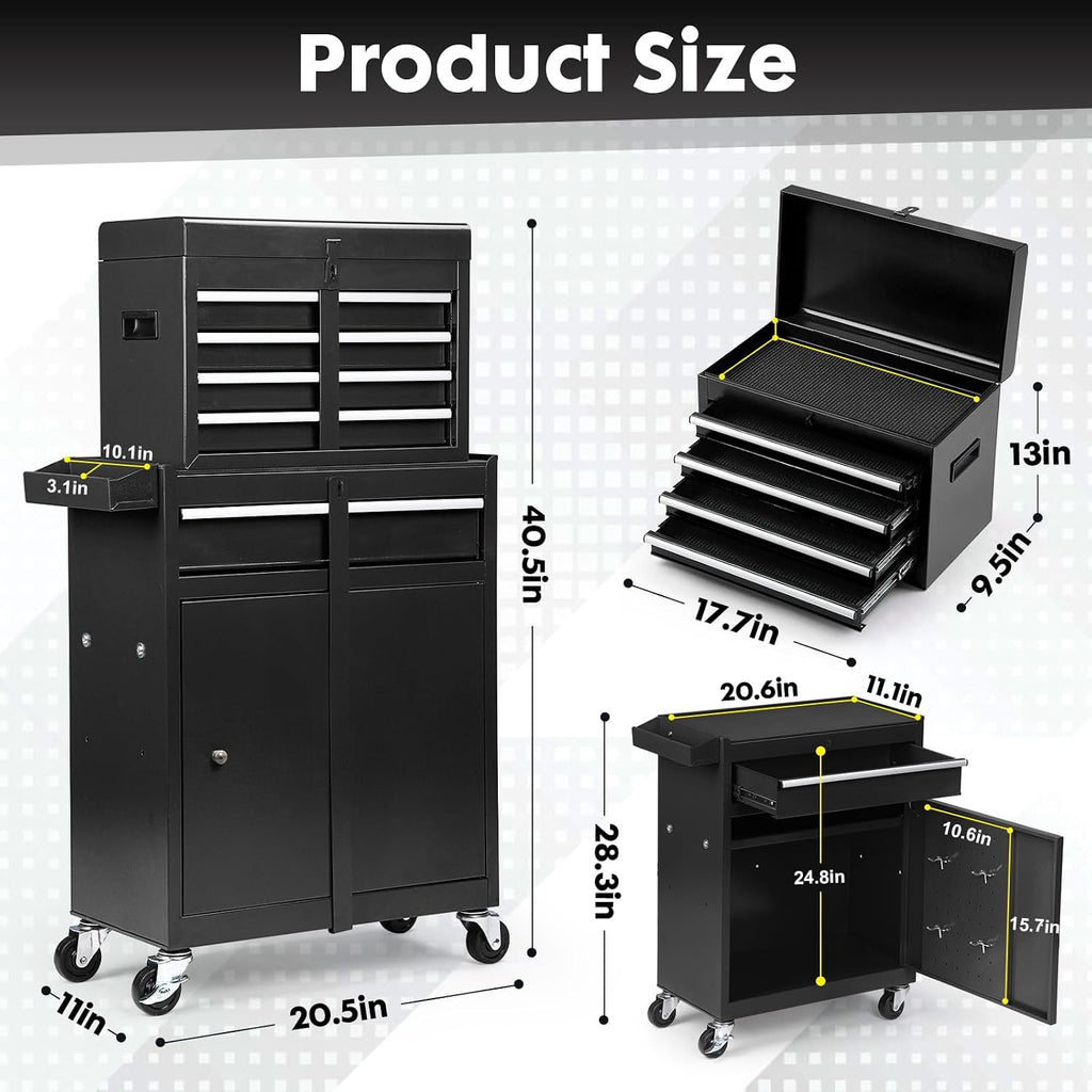 Black Rolling 5 Drawer Tool Chest