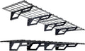 2pc Hammertone Garage Wall Storage Shelves