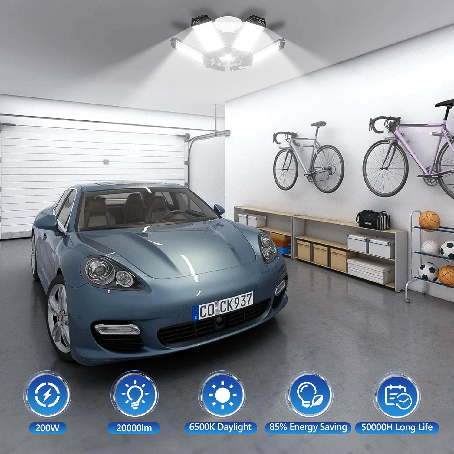 4-Pack Adjustable Panel LED Garage Lights