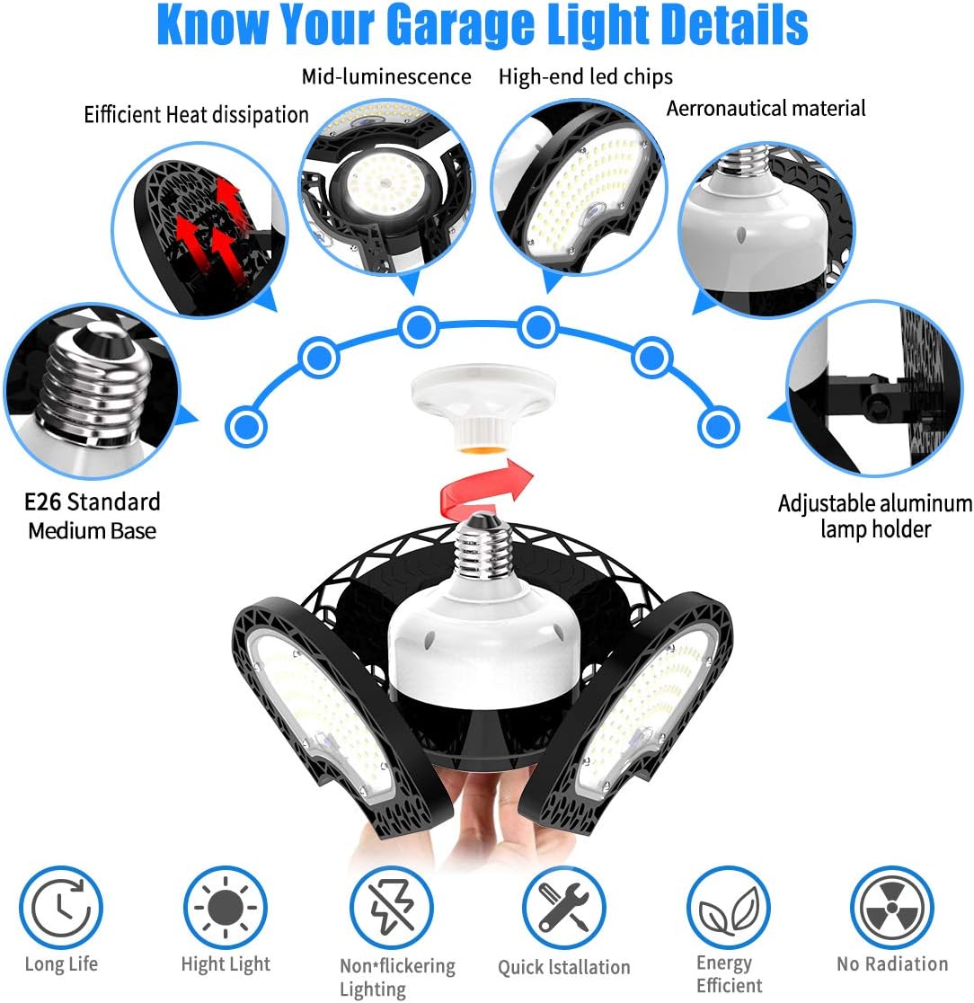 120W Deformable LED Garage Light