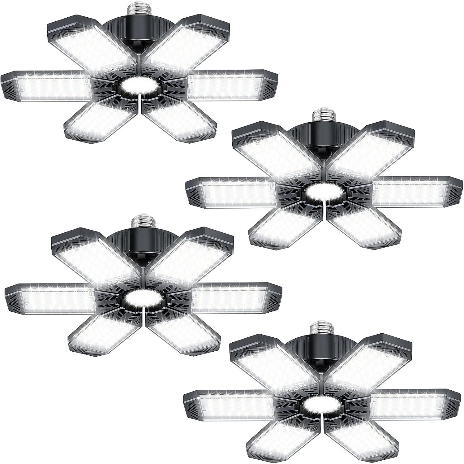4-Pack Adjustable Panel LED Garage Lights