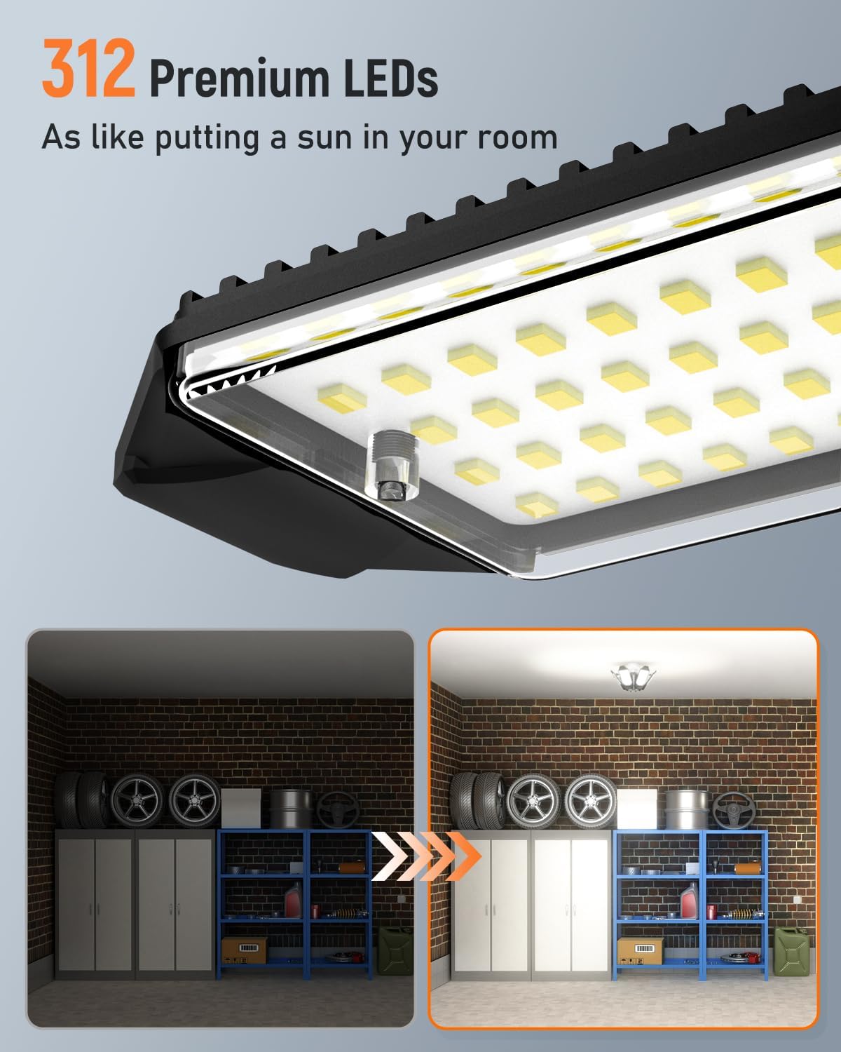 2-Pack Deformable LED Garage Lights