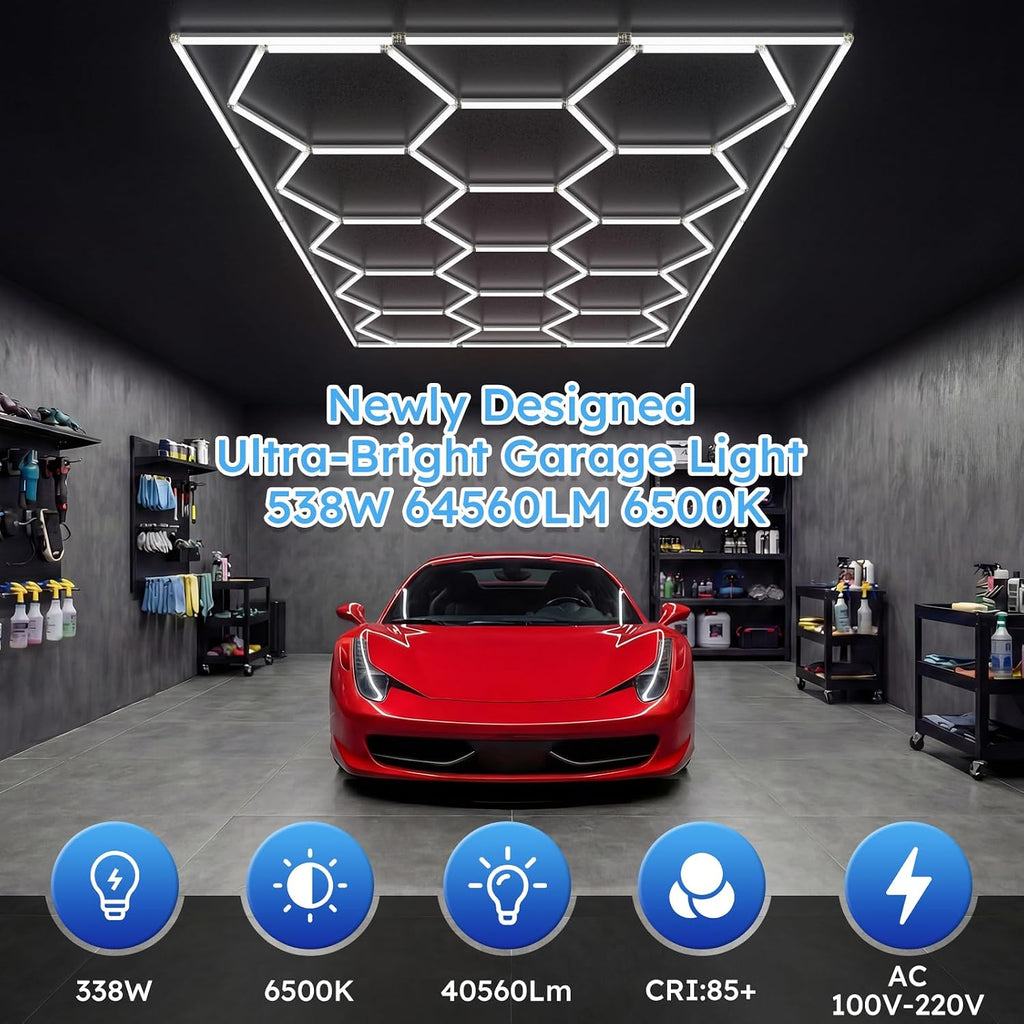 14 Grid Hexagon Honeycomb LED Garage Light
