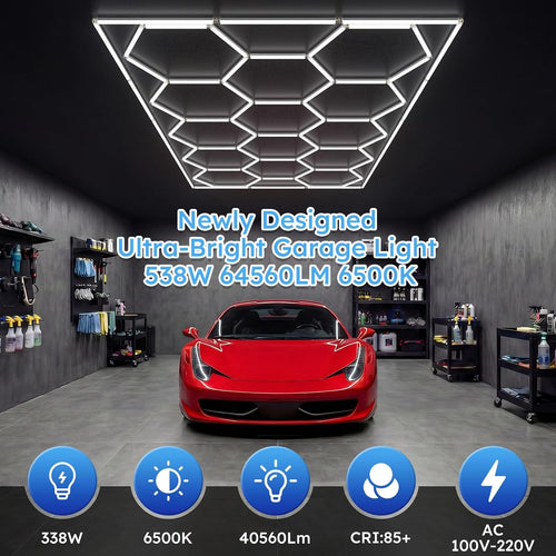14 Grid Hexagon Honeycomb LED Garage Light