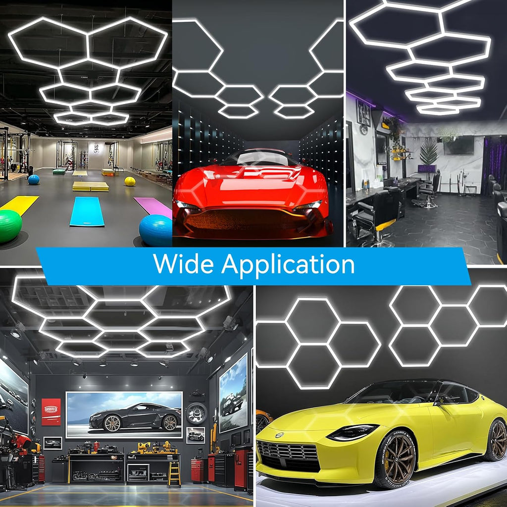 8 Hex Super Bright Honeycomb LED Garage Light