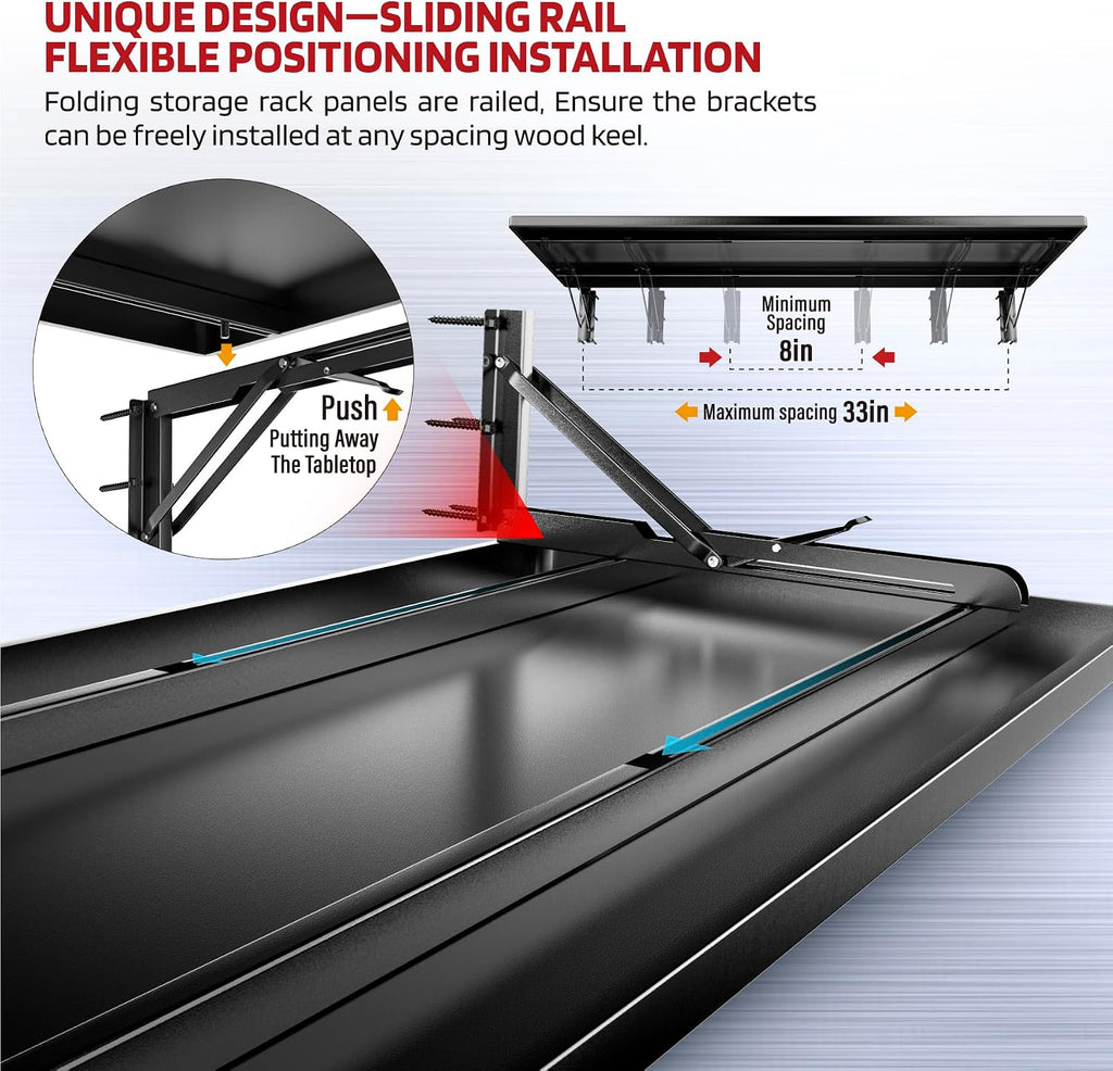 Black Foldable Wall Mount Garage Storage Shelf