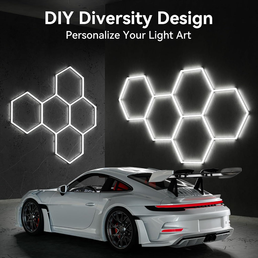 25 Pack Hexagon LED Garage Lights