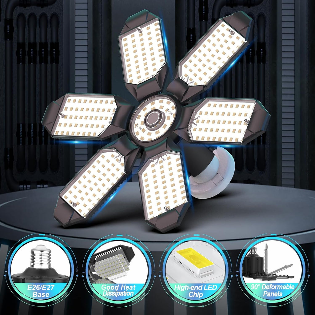 6-Pack Deformable LED Garage Light Bulbs