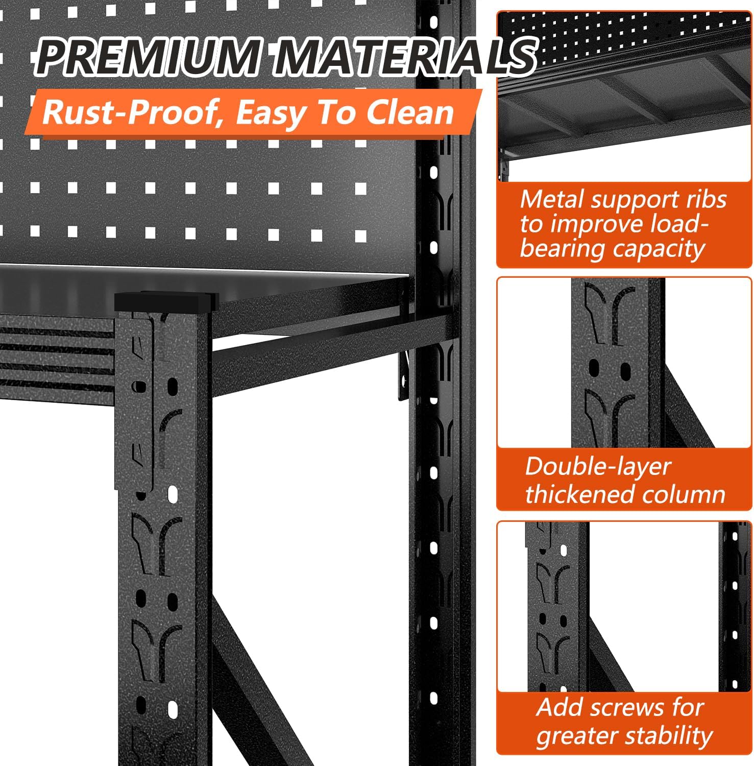 Widened Heavy Duty Pegboard Workbench