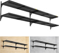 2pc Black 2-Tier Garage Wall Shelves