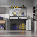 48 Inch Heavy Duty Storage Workbench with Light & Pegboard