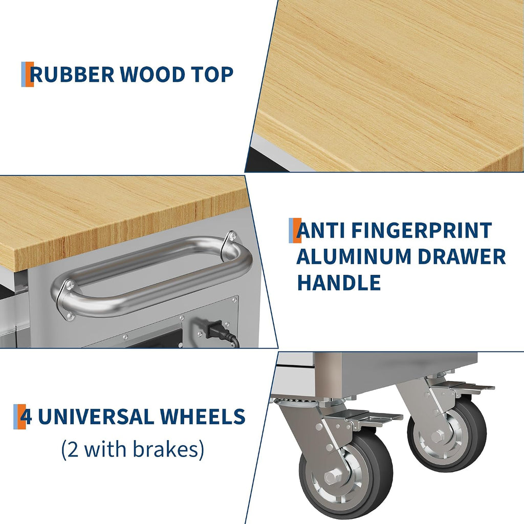 Silver 72" 15 Drawer Rolling Tool Chest