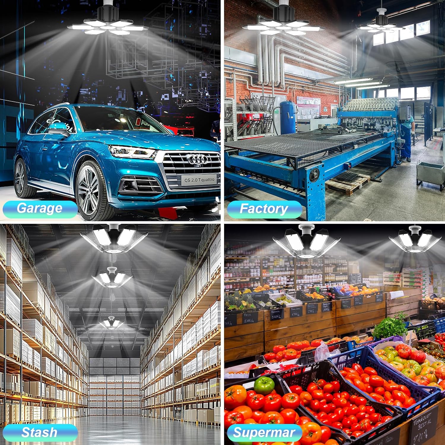 6-Pack Deformable LED Garage Light Bulbs